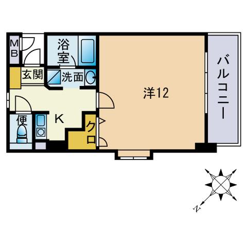アミティエ博多南(1K/6階)の間取り写真