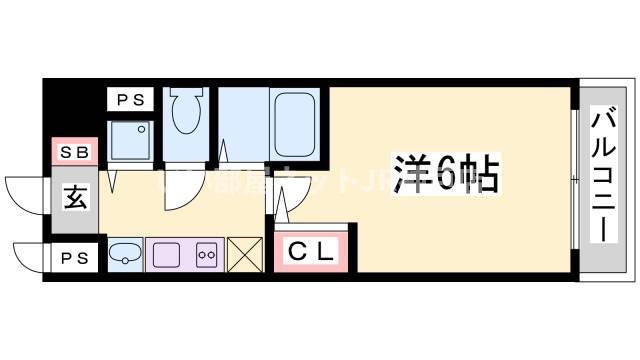 プレサンス神戸西スパークリング(1K/3階)の間取り写真