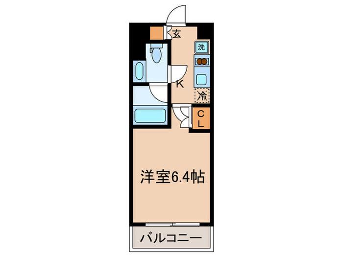 パークハビオ目黒リバーサイド(1K/3階)の間取り写真