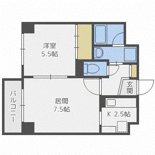 イルニードマンション(1LDK/7階)の間取り写真