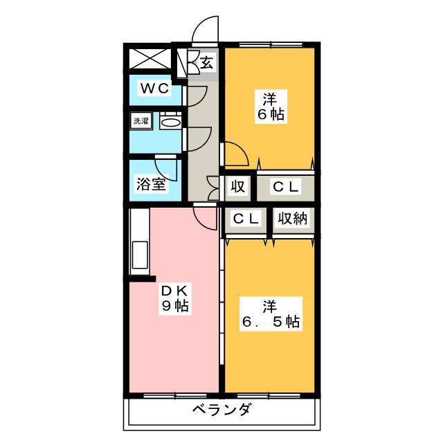 サンシャインノブIII(2DK/2階)の間取り写真