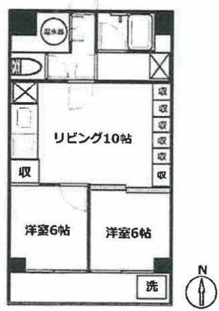 マンション旗の台(2LDK/4階)の間取り写真