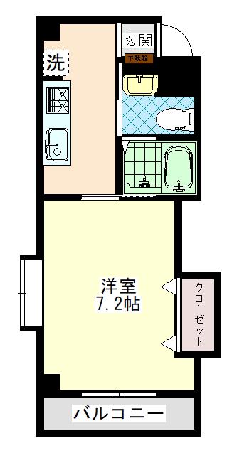 丸の内SIXTEEN(1K/1階)の間取り写真