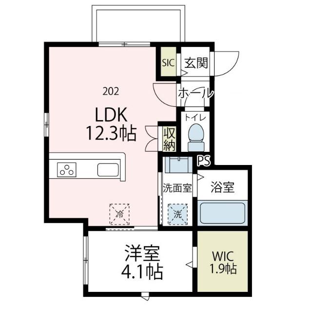 ストリーム鴨居(1LDK/2階)の間取り写真
