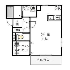 リベラルコート(1K/1階)の間取り写真
