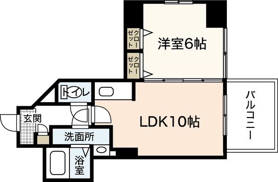 クレスト小町(1LDK/8階)の間取り写真