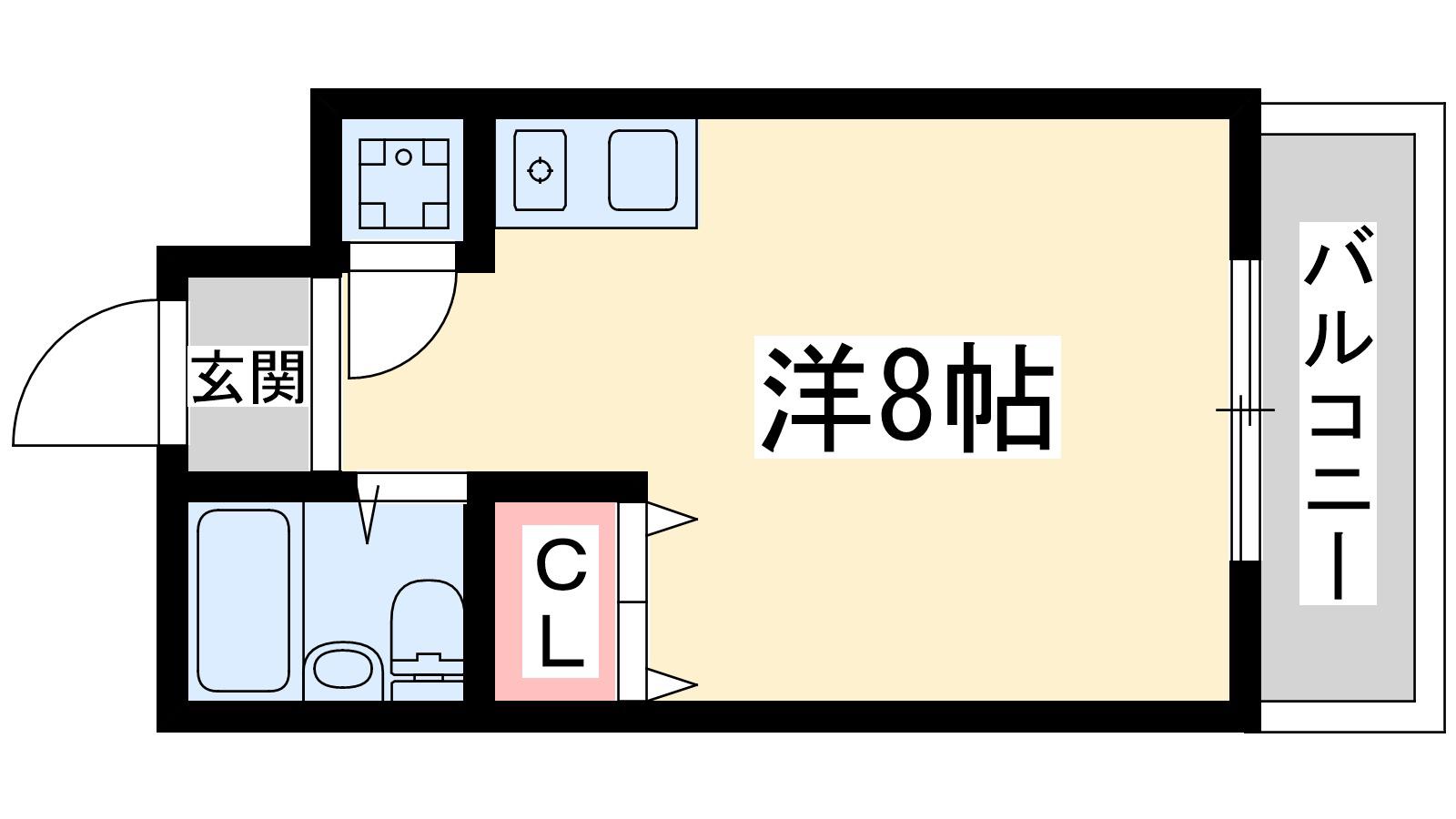 東明マンション江坂(ワンルーム/3階)の間取り写真