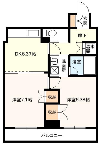 N246 B.L.D(2DK/7階)の間取り写真