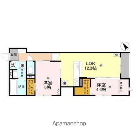 PORTO SERENO(2LDK/1階)の間取り写真