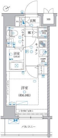 レアライズ川崎(1K/5階)の間取り写真