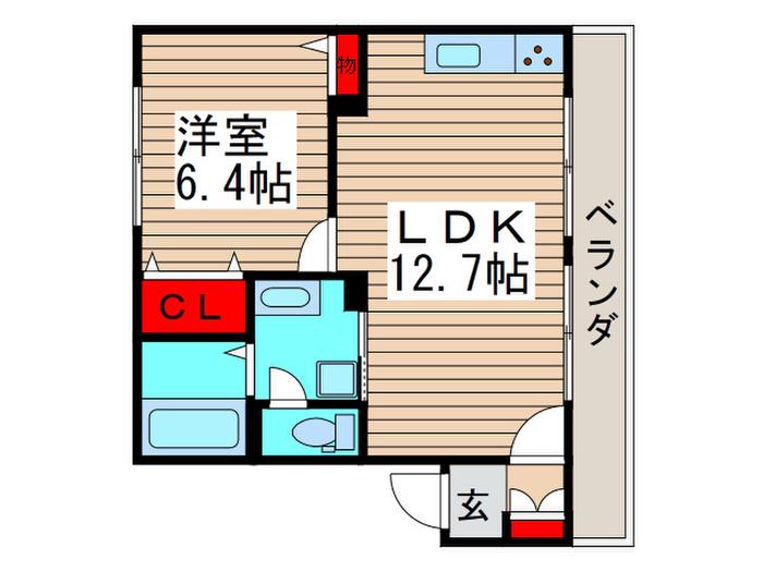 VIVIEN(1LDK/1階)の間取り写真