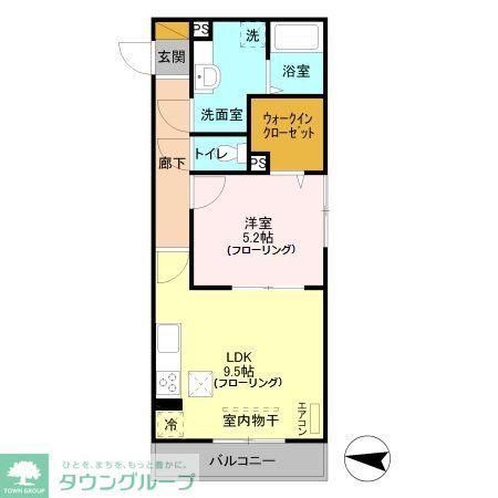 POLARIS(1LDK/2階)の間取り写真