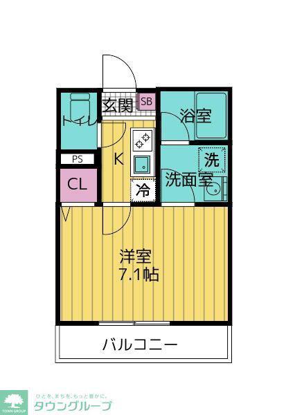 ルーミナス川越(1K/2階)の間取り写真