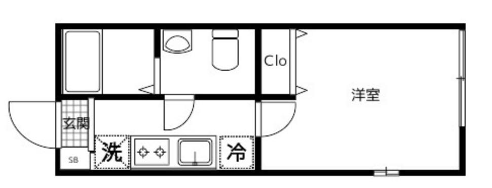 ラヴィエベル横浜白楽(1K/1階)の間取り写真