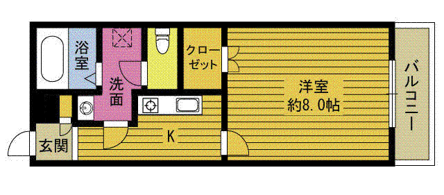 スカイメゾンI(1K/1階)の間取り写真