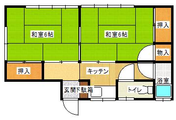 セピア湯河原(2K/1階)の間取り写真
