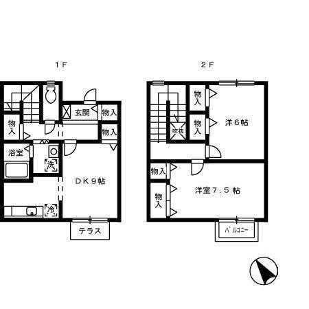 アムール宇宿(2DK/1階)の間取り写真