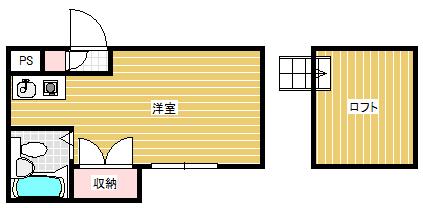 オークヒルズ(ワンルーム/1階)の間取り写真