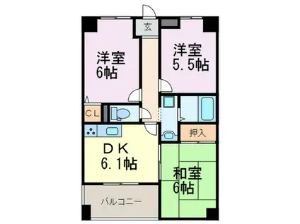 Sメゾン魚住(3DK/2階)の間取り写真