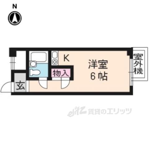 ハイツ清晃(ワンルーム/2階)の間取り写真
