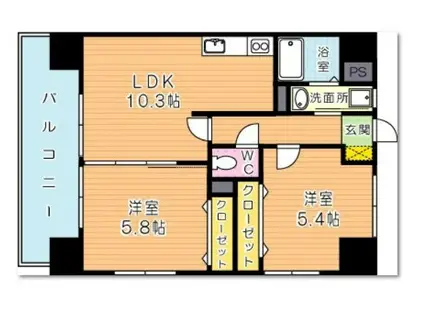 AVANCE KATANO GRANDE(2LDK/6階)の間取り写真