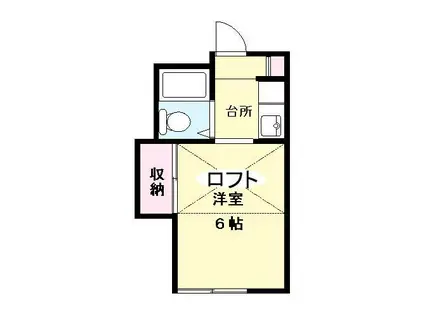 プラムガーデン(1K/1階)の間取り写真