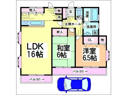 リンダホフ武蔵野(2LDK/2階)の間取り写真