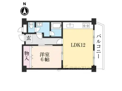 コーポ清水(1LDK/3階)の間取り写真