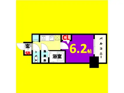 プレサンス新栄ユリシス(1K/10階)の間取り写真