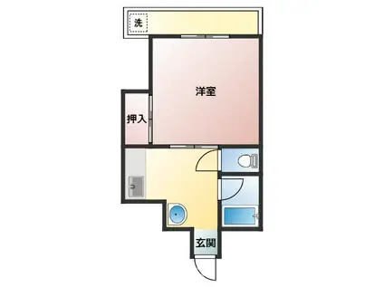 サンプラザ矢野(1K/3階)の間取り写真