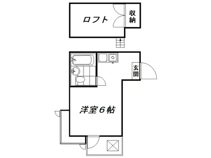 ハイム浜本(ワンルーム/2階)の間取り写真
