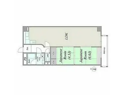 田代マリンハイツ(2LDK/4階)の間取り写真