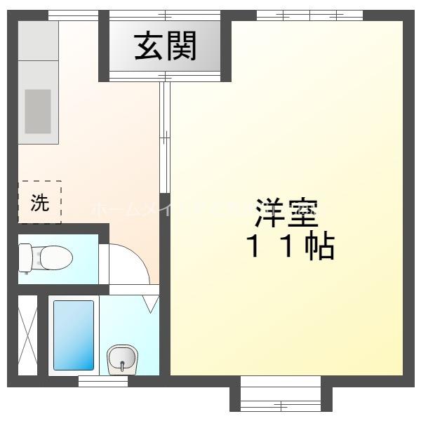 すみれ荘(1K/2階)の間取り写真