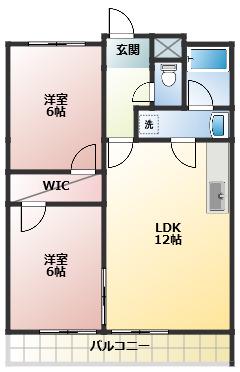 メゾン長縄(2LDK/2階)の間取り写真
