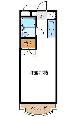 メゾンK(ワンルーム/1階)の間取り写真
