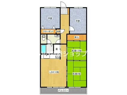 第2五福マンション(4LDK/3階)の間取り写真