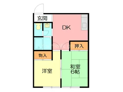 ハイツ古屋A(2DK/2階)の間取り写真