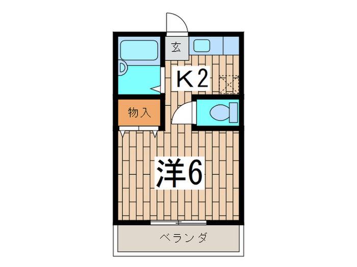 YAハイツ(1K/1階)の間取り写真