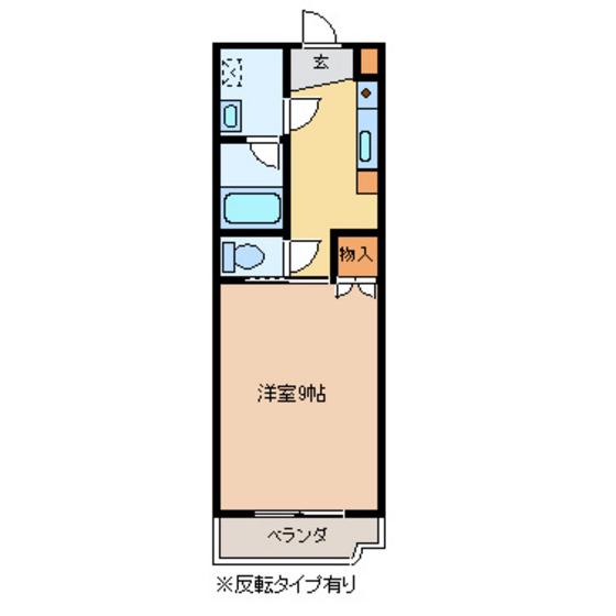 グランハイツ戸出(1K/4階)の間取り写真