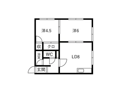 豊マンション(2LDK/1階)の間取り写真