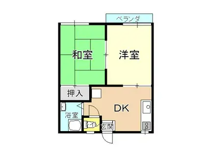 メゾン黒磯駅前B(2DK/2階)の間取り写真