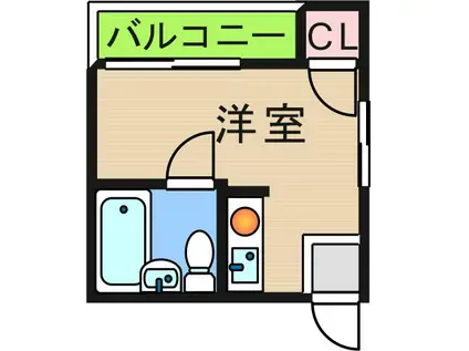 グリーンマンション(ワンルーム/4階)の間取り写真