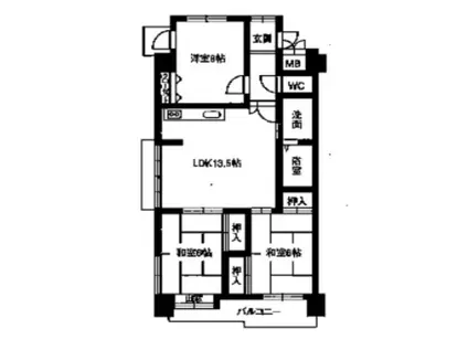 レジデンスマサノ1(3LDK/2階)の間取り写真