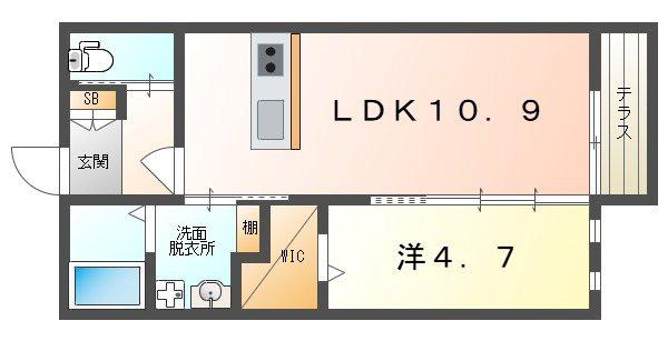 アザレア(1LDK/1階)の間取り写真