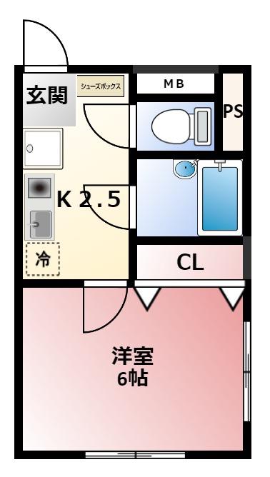 ソアーヴェ(1K/3階)の間取り写真