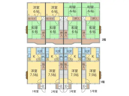 テラス・タカハシA棟(3K/1階)の間取り写真