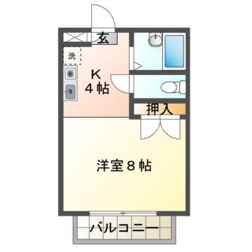 マイホームマトバ(1K/1階)の間取り写真