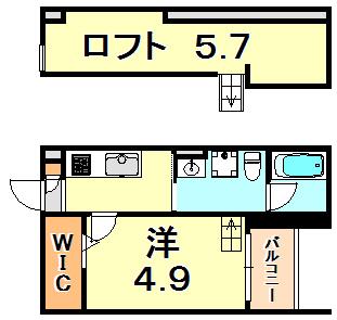 YS VILLAGE馬場通(1K/1階)の間取り写真