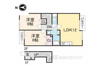 メゾン山の音(2LDK/2階)の間取り写真