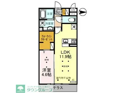 ルピナスV(1LDK/3階)の間取り写真